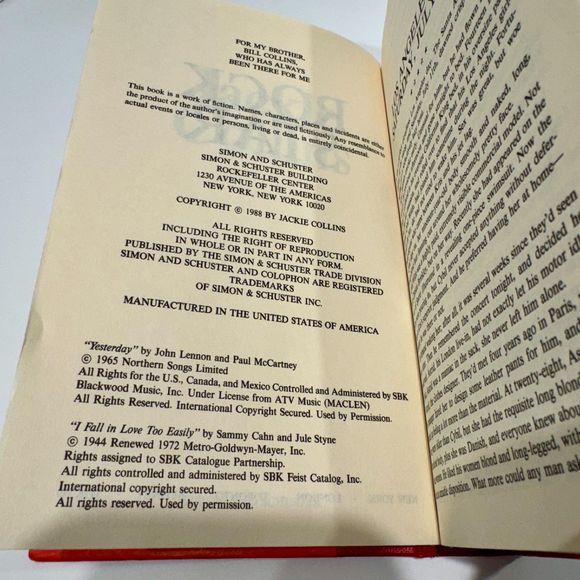 Rock Star by Jackie Collins 1st Edition Hardcover - Picture 4 of 8